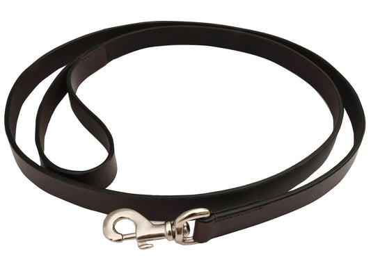 Jeffers Premium Brown Flat Leather Leash, 6'