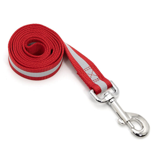 Jeffers Reflective Glow-in-the-Dark Safety Stripe Nylon Dog Leash, 1" W x 4' L
