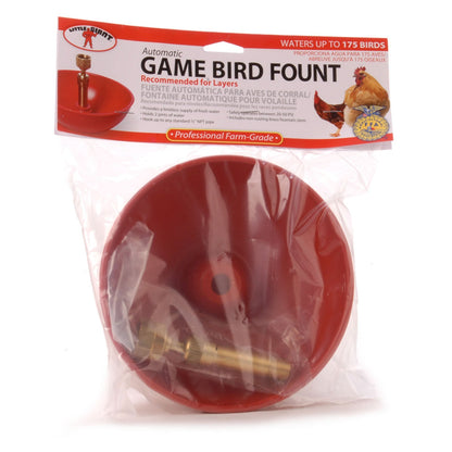 Little Giant Automatic Poultry & Chick Fountain – Continuous Flow Chicken & Game Bird Waterer with Brass Valve