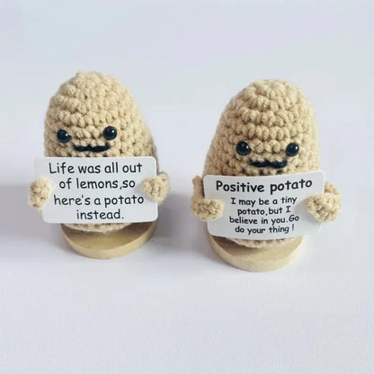 Mini Handmade Potato Hug Doll | Positive Energy Plush with Card