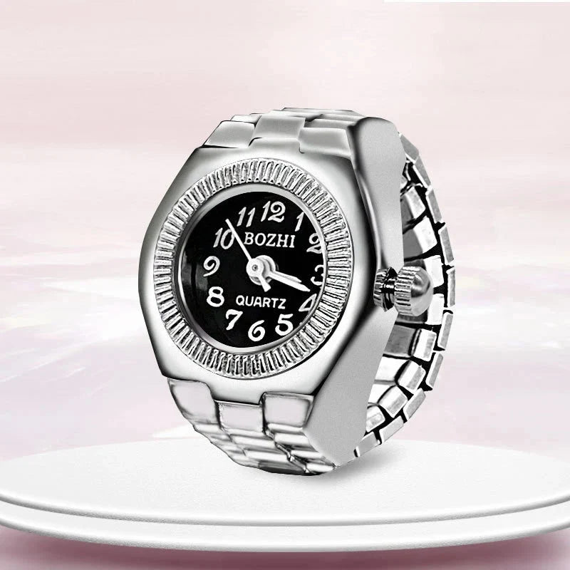 Roman Numeral Punk Gothic Finger Clock Jewelry | Mini Quartz Watch Ring