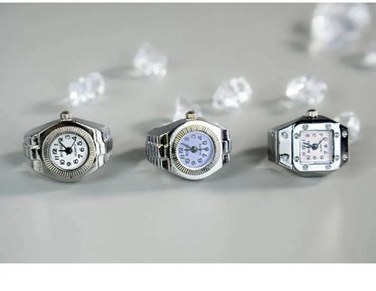 Roman Numeral Punk Gothic Finger Clock Jewelry | Mini Quartz Watch Ring