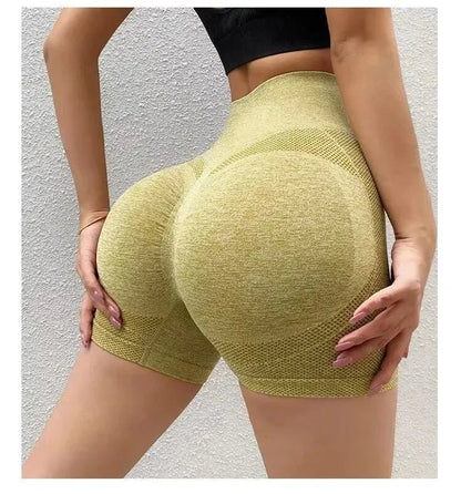 Seamless High Waist Yoga Shorts – Quick-Dry Stretch Fit