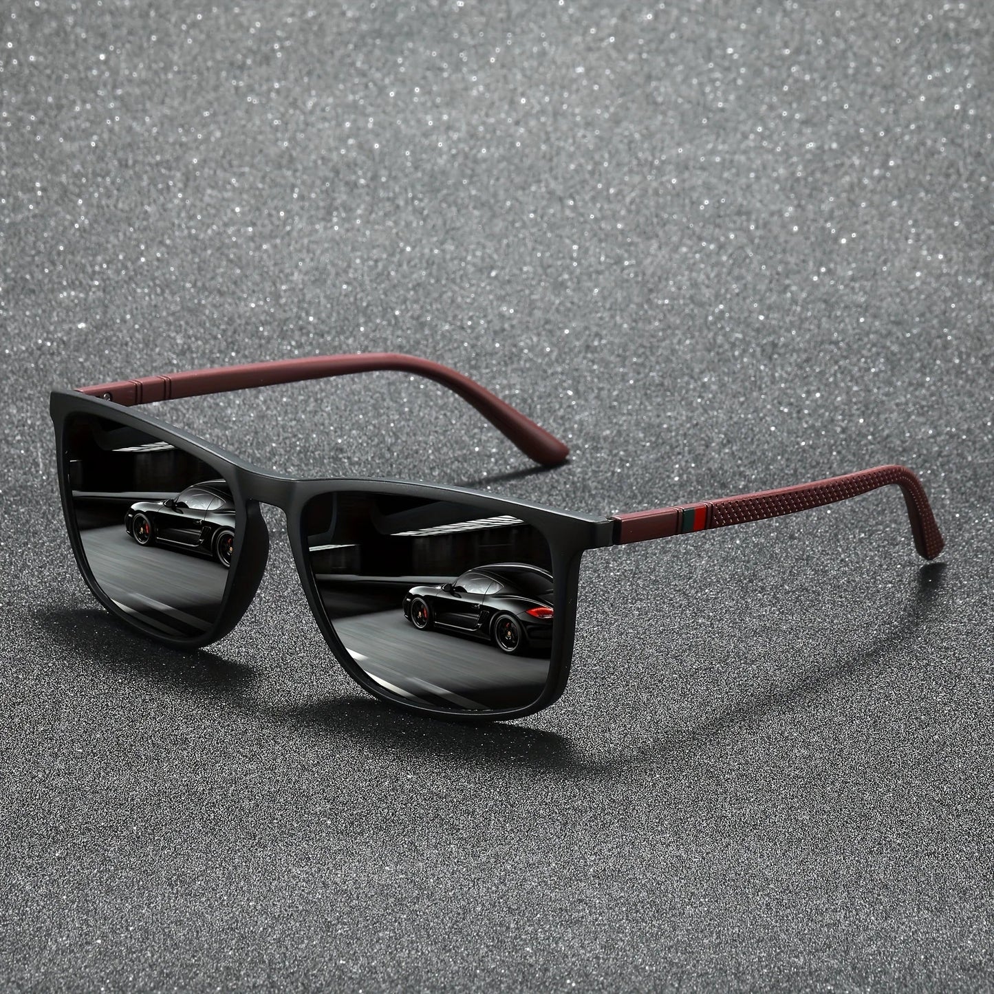 Square Polarized Sunglasses for Men 2 Pack | UV Protection Anti-Glare Mirror Shades