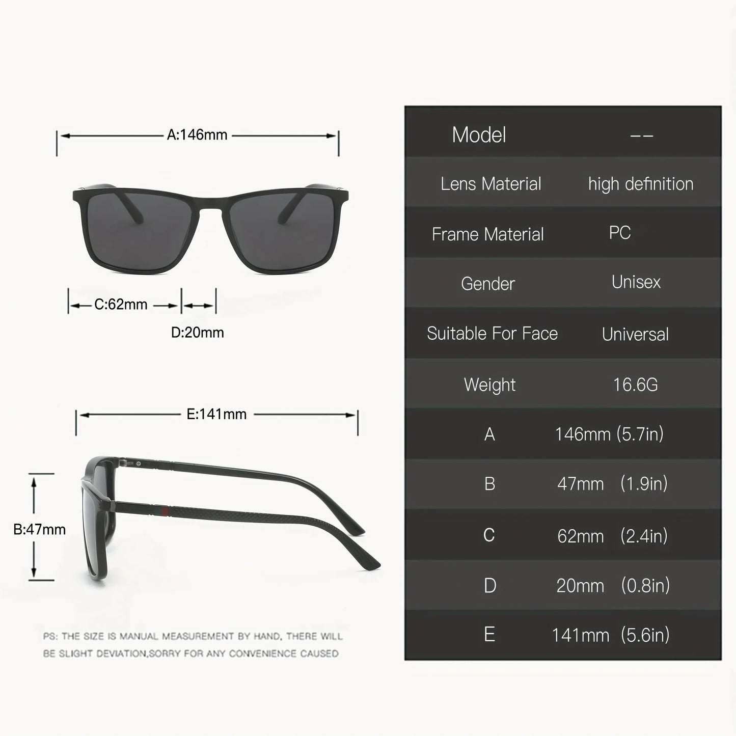 Square Polarized Sunglasses for Men 2 Pack | UV Protection Anti-Glare Mirror Shades