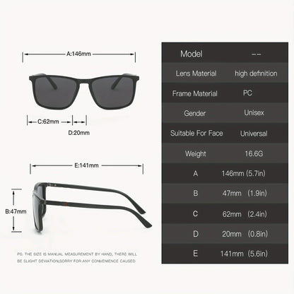 Square Polarized Sunglasses for Men 2 Pack | UV Protection Anti-Glare Mirror Shades