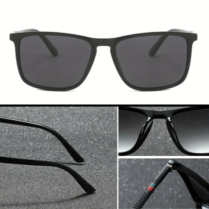 Square Polarized Sunglasses for Men 2 Pack | UV Protection Anti-Glare Mirror Shades