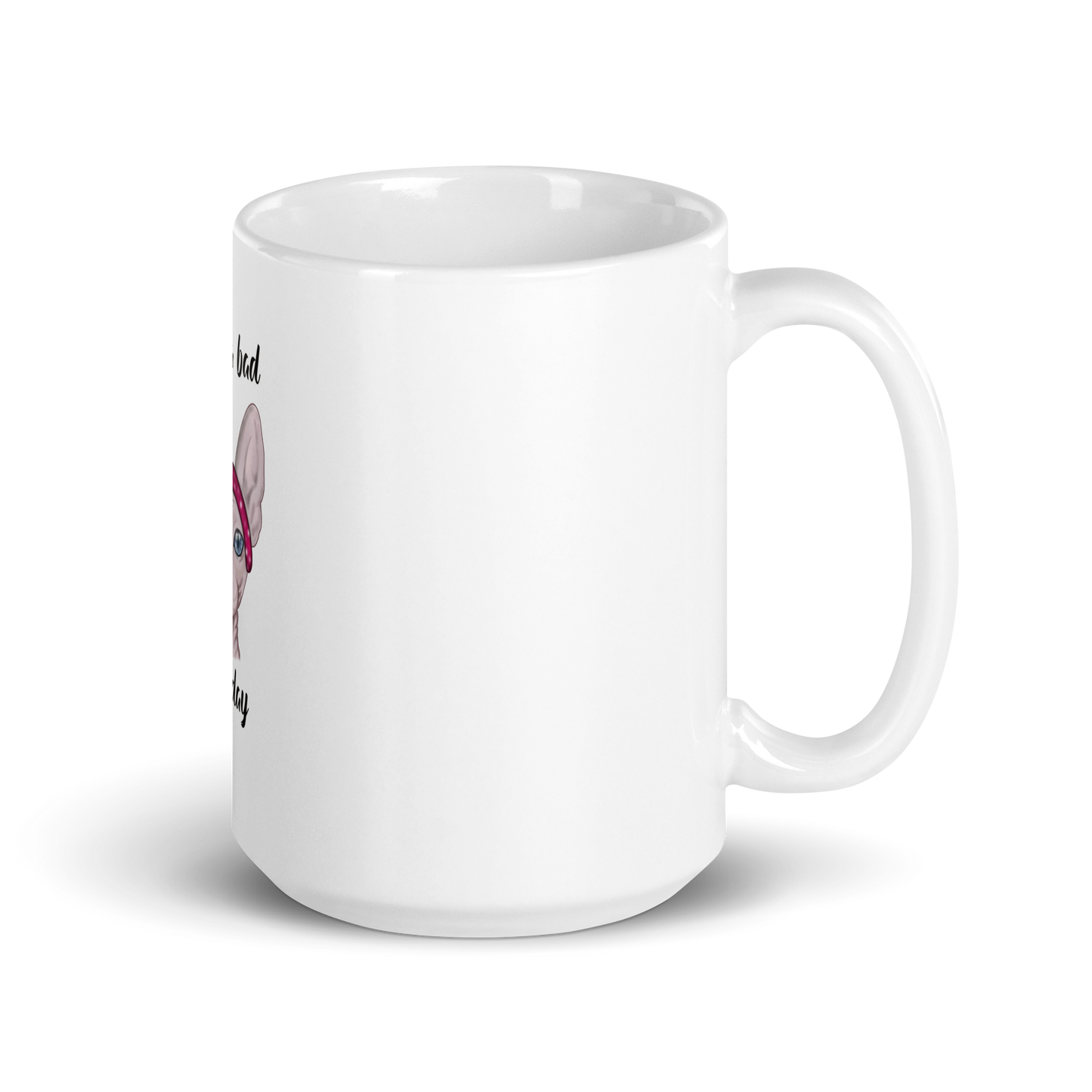 "NEVER A BAD HAIR DAY" SPHYNX COFFEE MUG